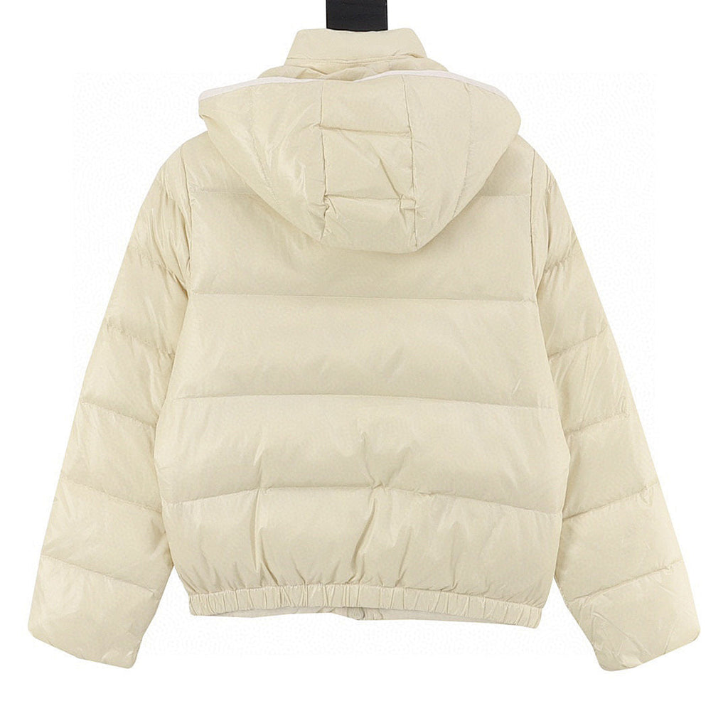 Moncler Andro Women's Short Hooded Down Jacket - Ivory - back view