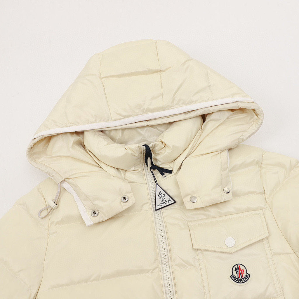 Moncler Andro Women's Short Hooded Down Jacket - Ivory - detail 1