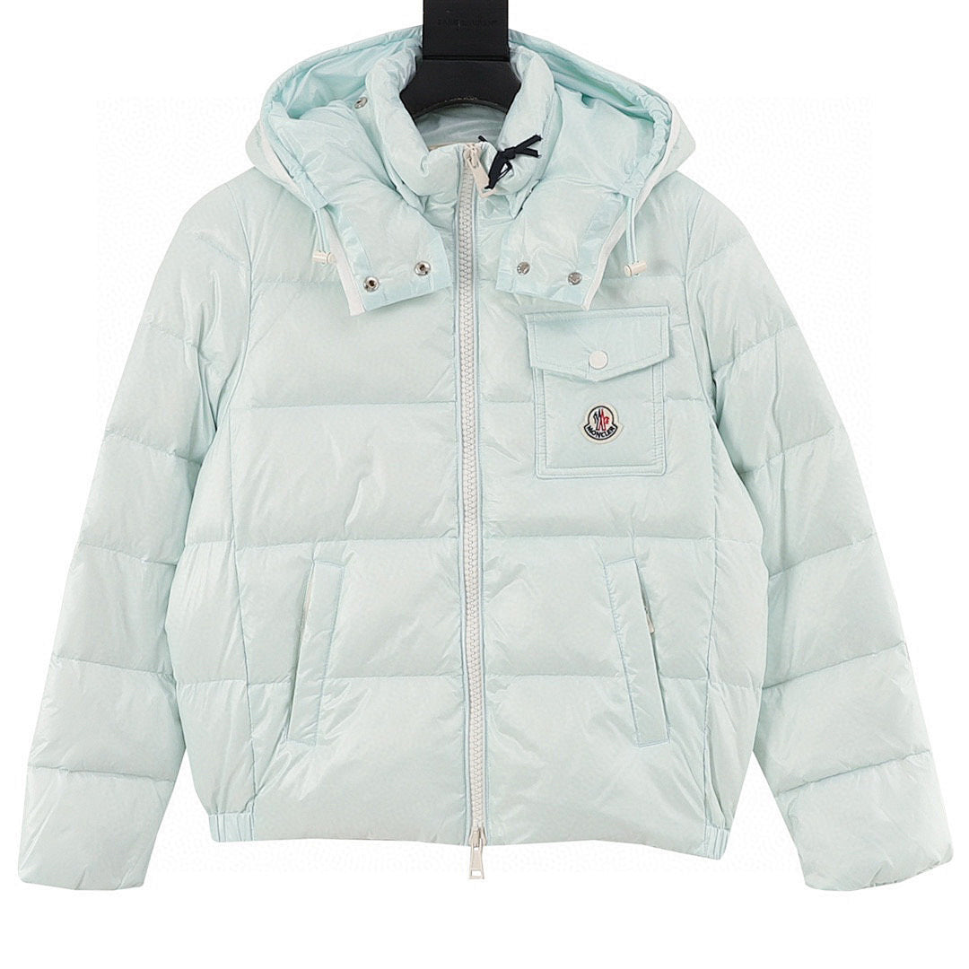 Moncler Andro Women's Short Hooded Down Jacket - Mint - front view