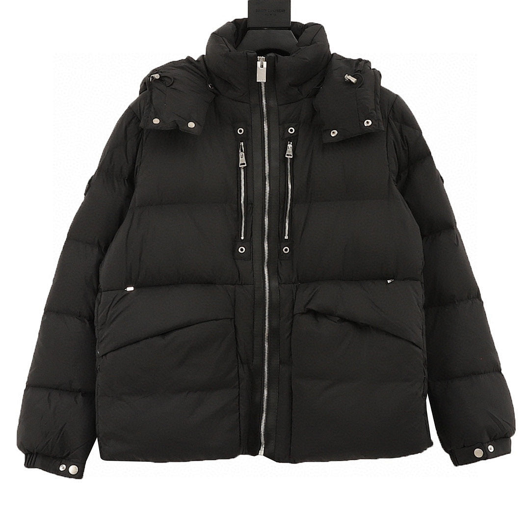 Moncler ALYX Double-Zip Hooded Down Jacket - Black - front view