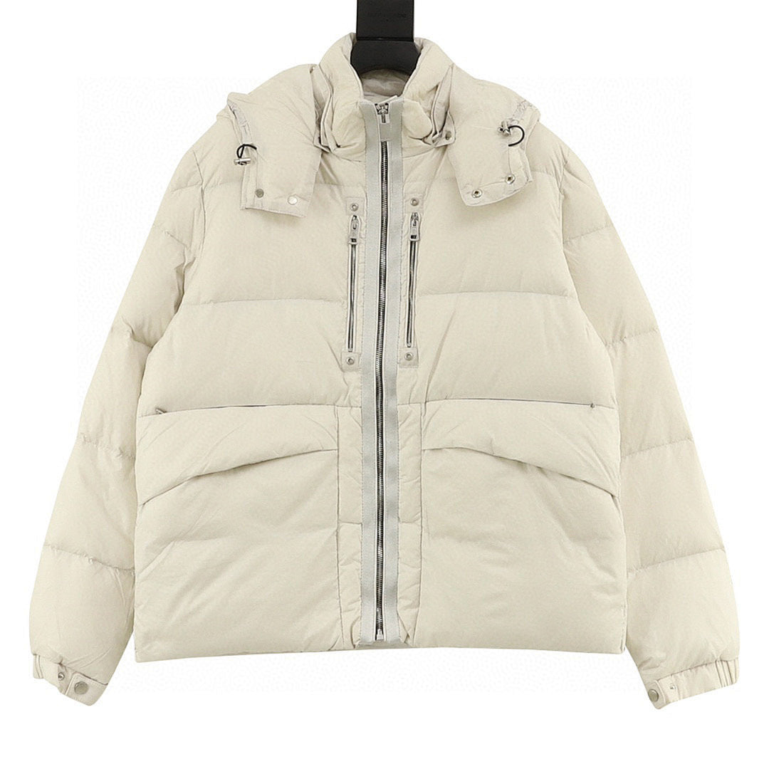 Moncler ALYX Double-Zip Hooded Down Jacket - Ivory - front view