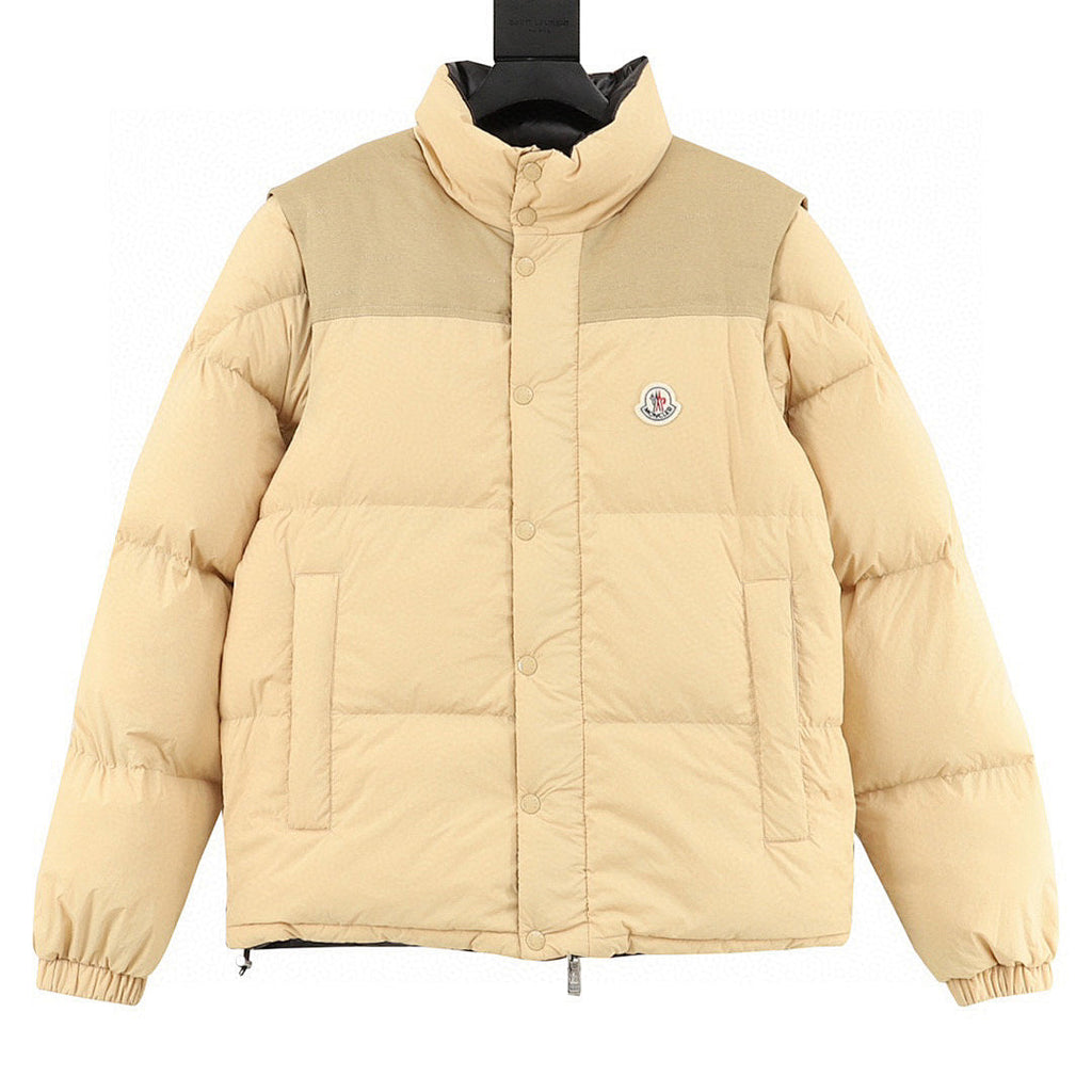 Moncler Verone Unisex Stand-Collar Down Jacket - Pale Yellow - front view