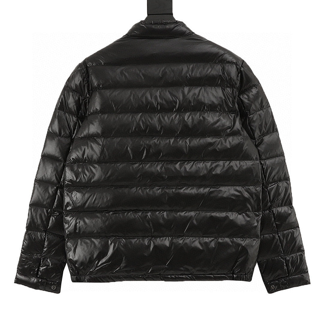 Moncler Glossy Stand-Collar Down Jacket - Black - back view