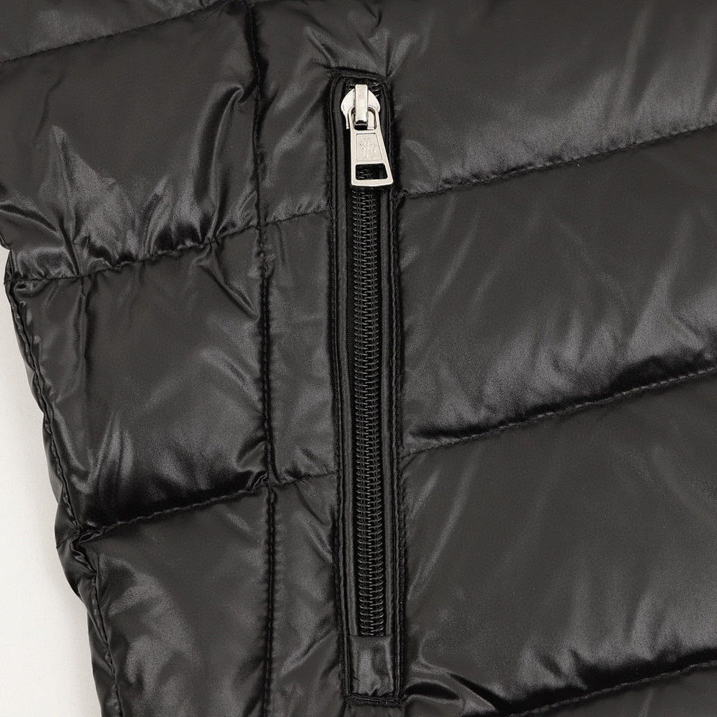 Moncler Glossy Stand-Collar Down Jacket - Black - detail 2