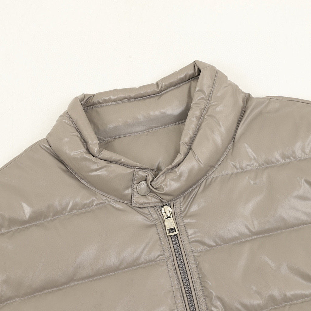 Moncler Glossy Stand-Collar Down Jacket - Taupe - detail 1