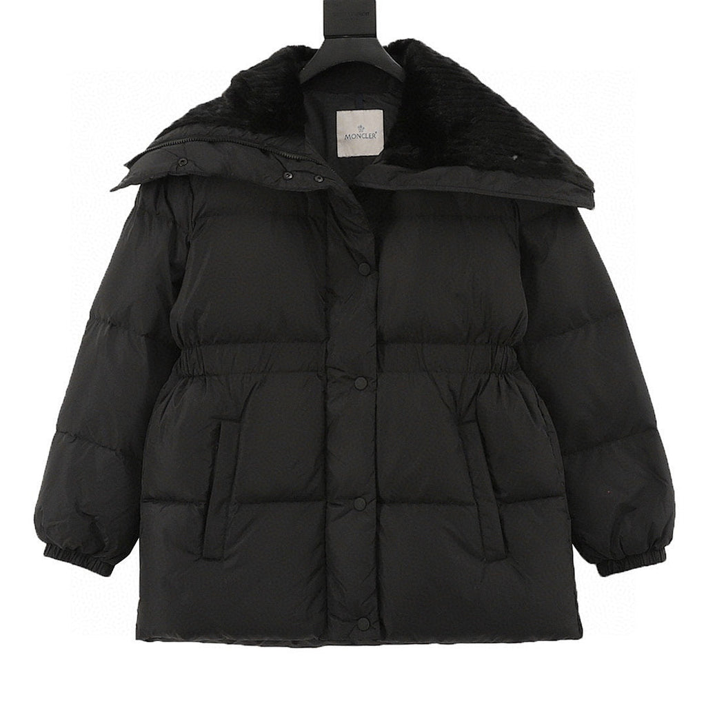 Moncler Brasseurs Women's Wide-Collar Down Jacket - Black - front view
