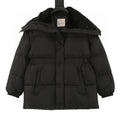 Moncler Brasseurs Women's Wide-Collar Down Jacket - Black - front view