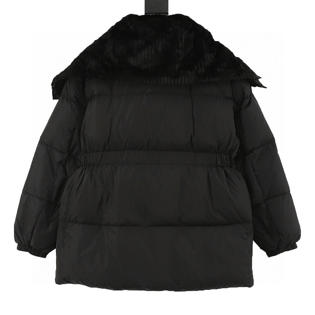 Moncler Brasseurs Women's Wide-Collar Down Jacket - Black - back view