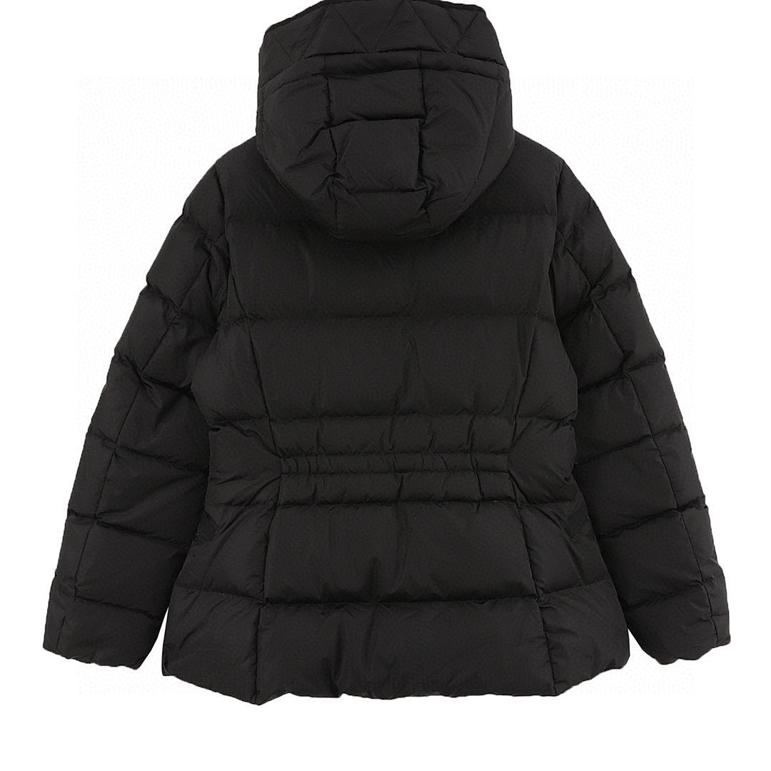 Moncler Avoce Women's Fitted Hooded Down Jacket - Black - back view