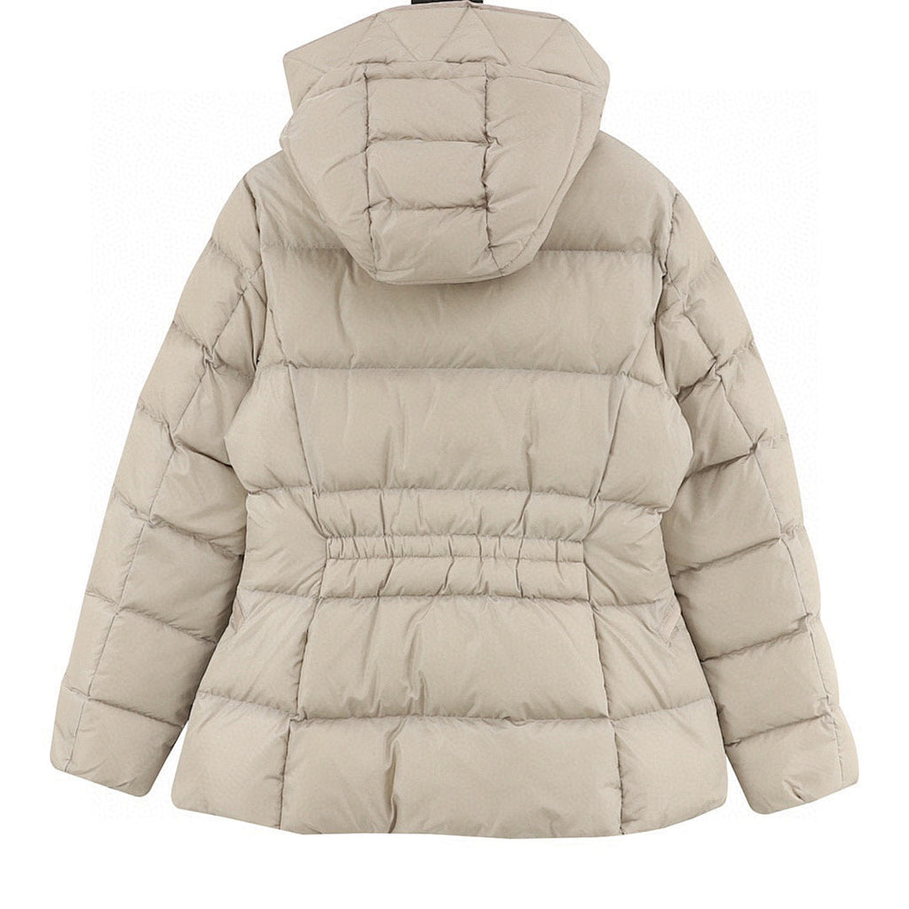 Moncler Avoce Women's Fitted Hooded Down Jacket - Taupe - back view