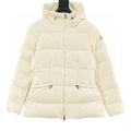 Moncler Avoce Women's Fitted Hooded Down Jacket - Ivory - front view