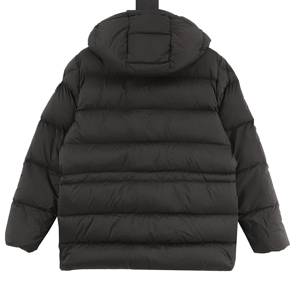 Moncler Drawstring Hooded Down Jacket - Black - back view