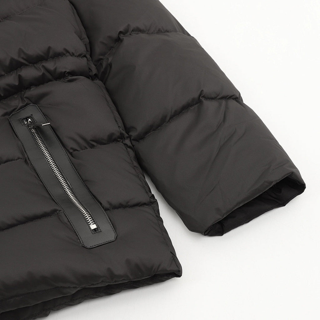 Moncler Drawstring Hooded Down Jacket - Black - detail 3