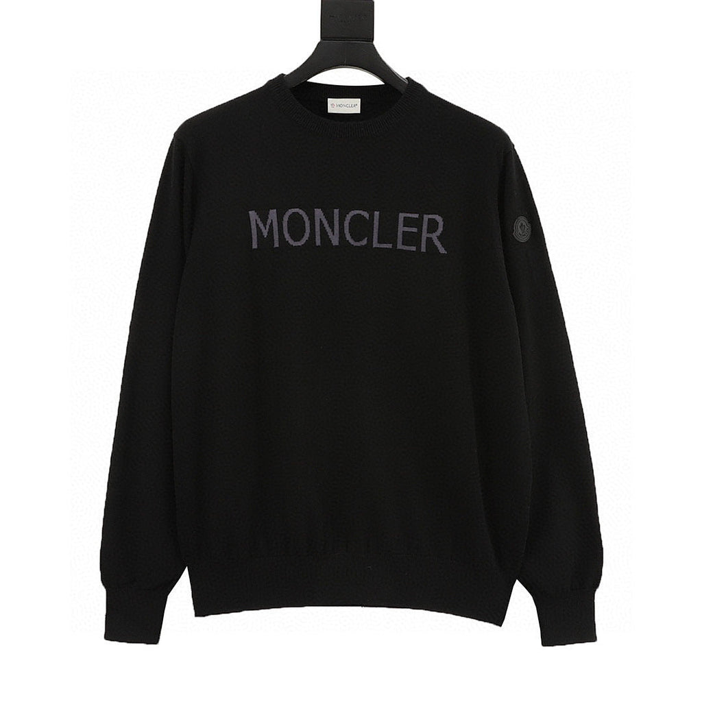 Moncler Letter-Logo Crewneck Sweater - Black - front view