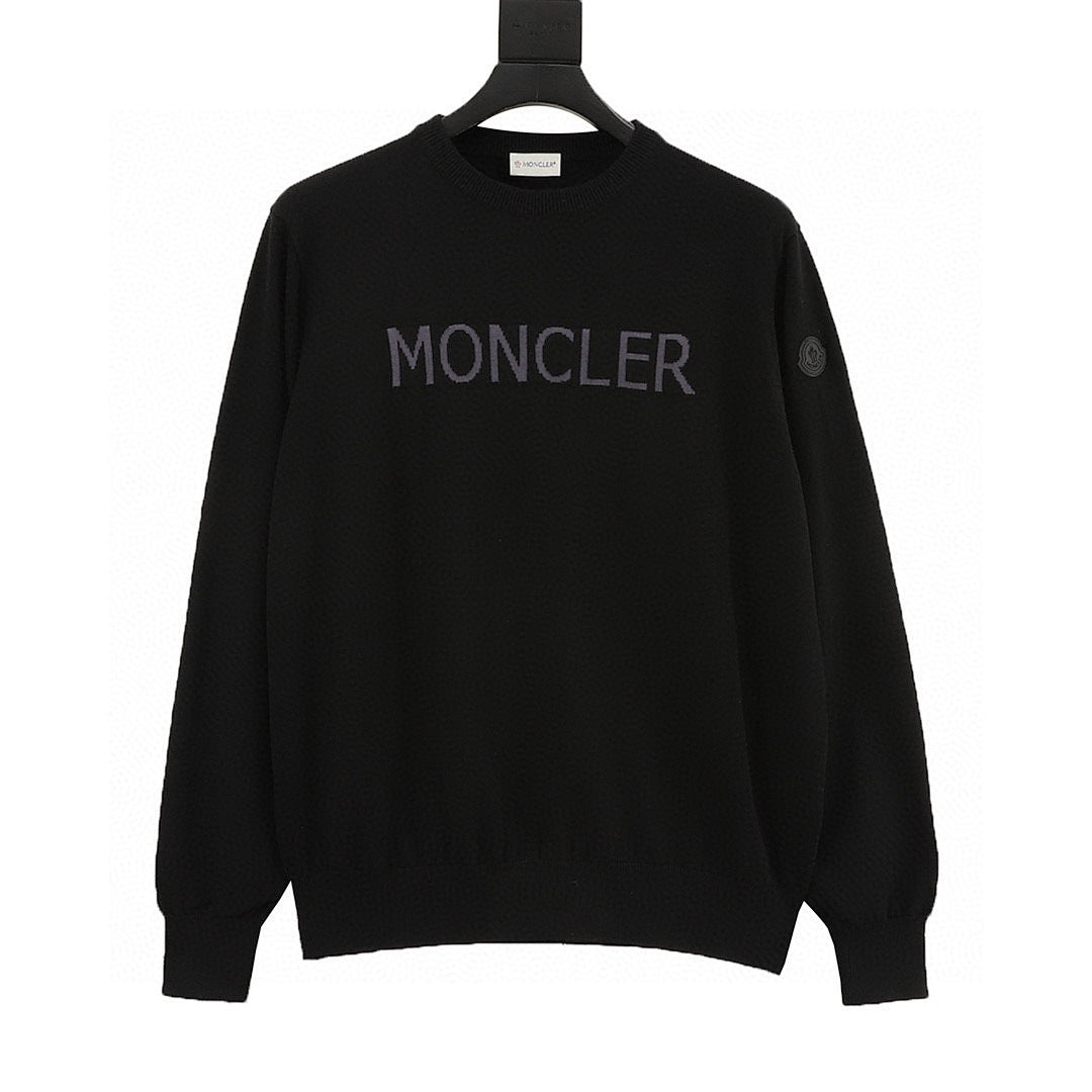 Moncler Letter-Logo Crewneck Sweater - Black - front view