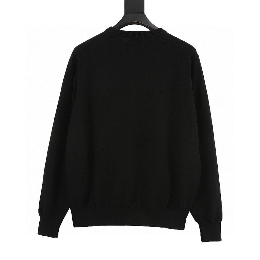 Moncler Letter-Logo Crewneck Sweater - Black - back view