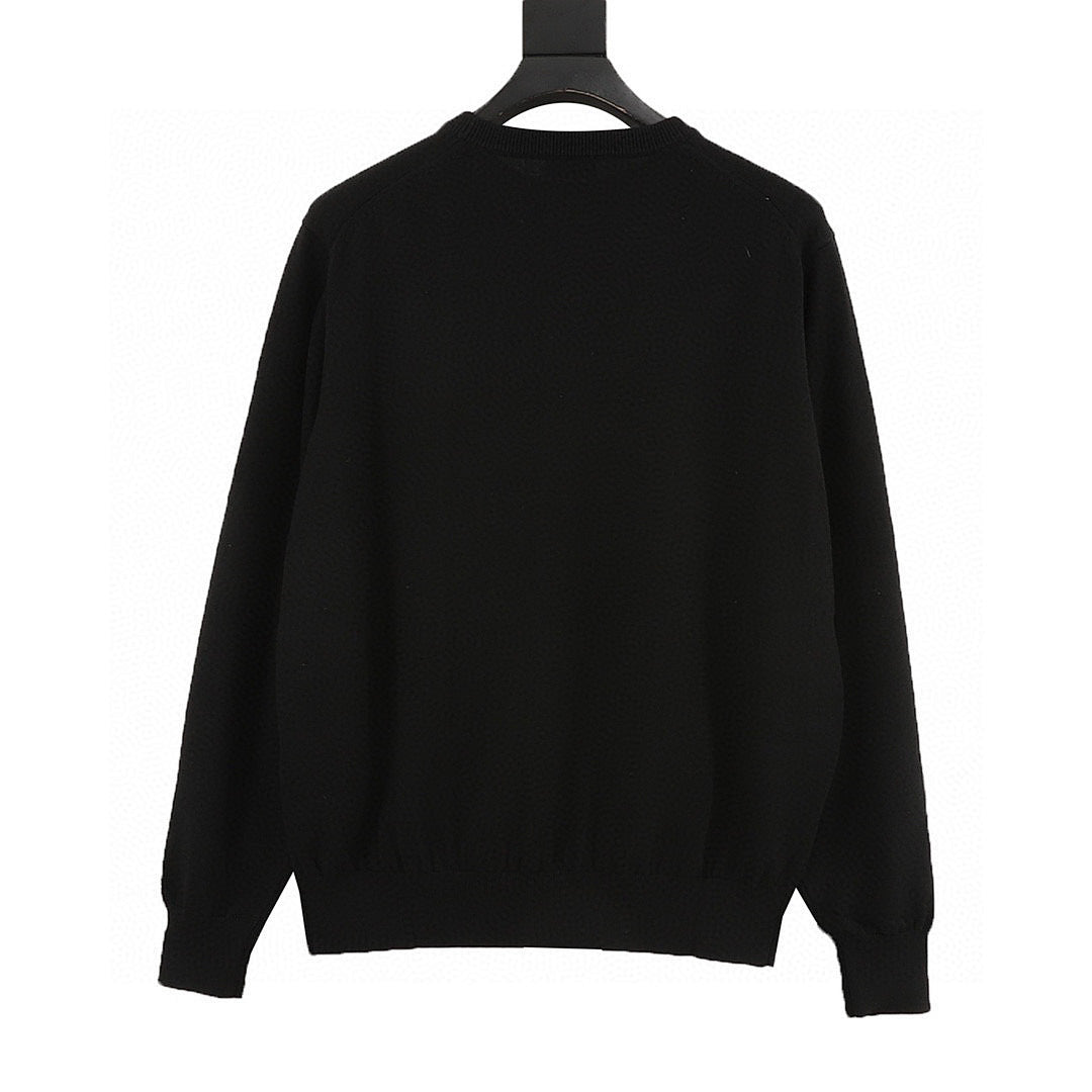 Moncler Letter-Logo Crewneck Sweater - Black - back view