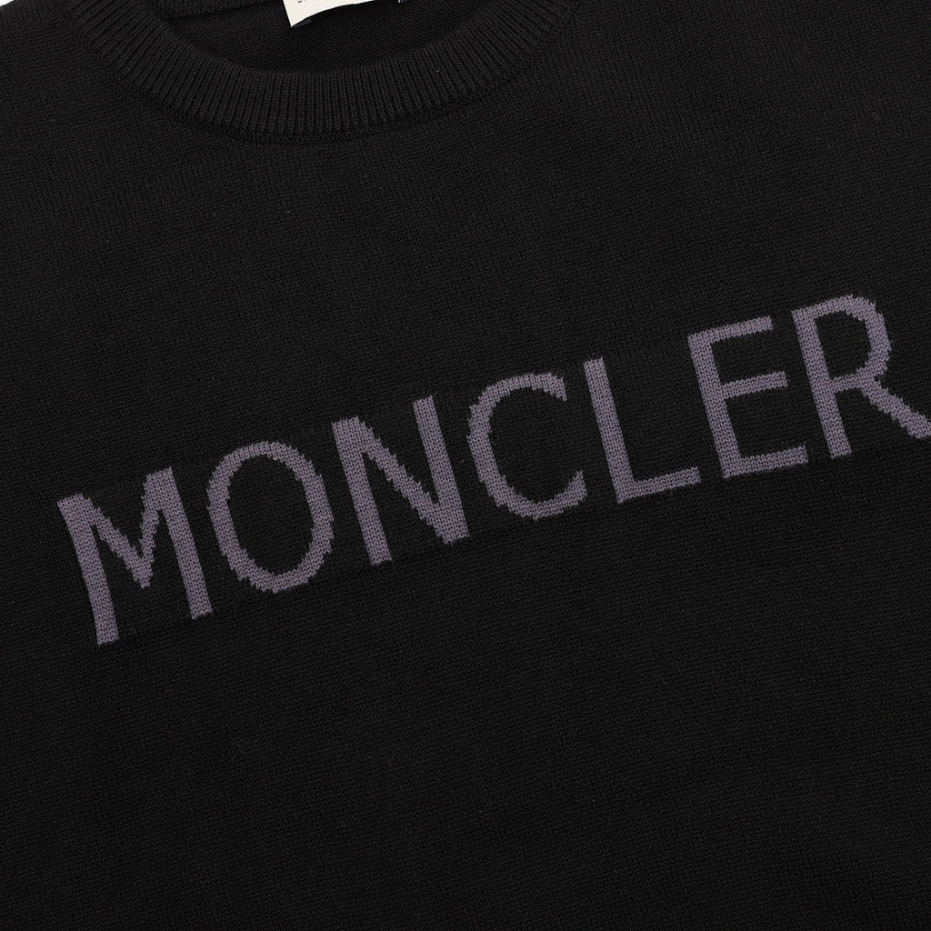 Moncler Letter-Logo Crewneck Sweater - Black - detail 2