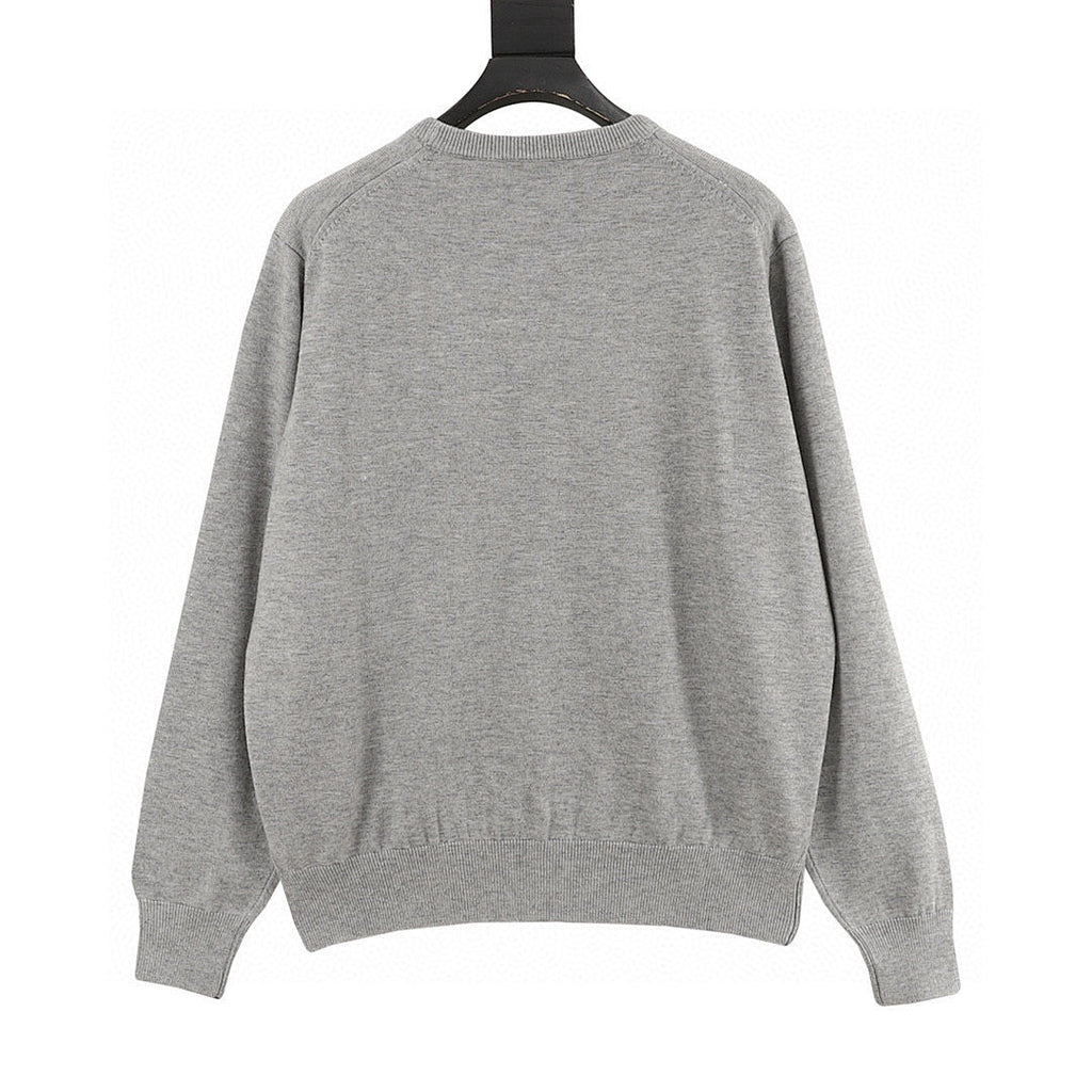 Moncler Letter-Logo Crewneck Sweater - Gray - back view