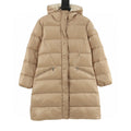 Moncler Bellevue Women's Long Down Coat - Beige - front view