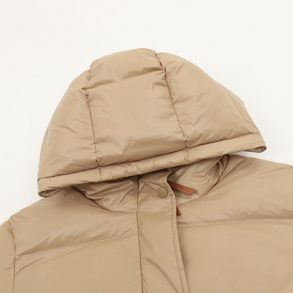 Moncler Bellevue Women's Long Down Coat - Beige - detail 1