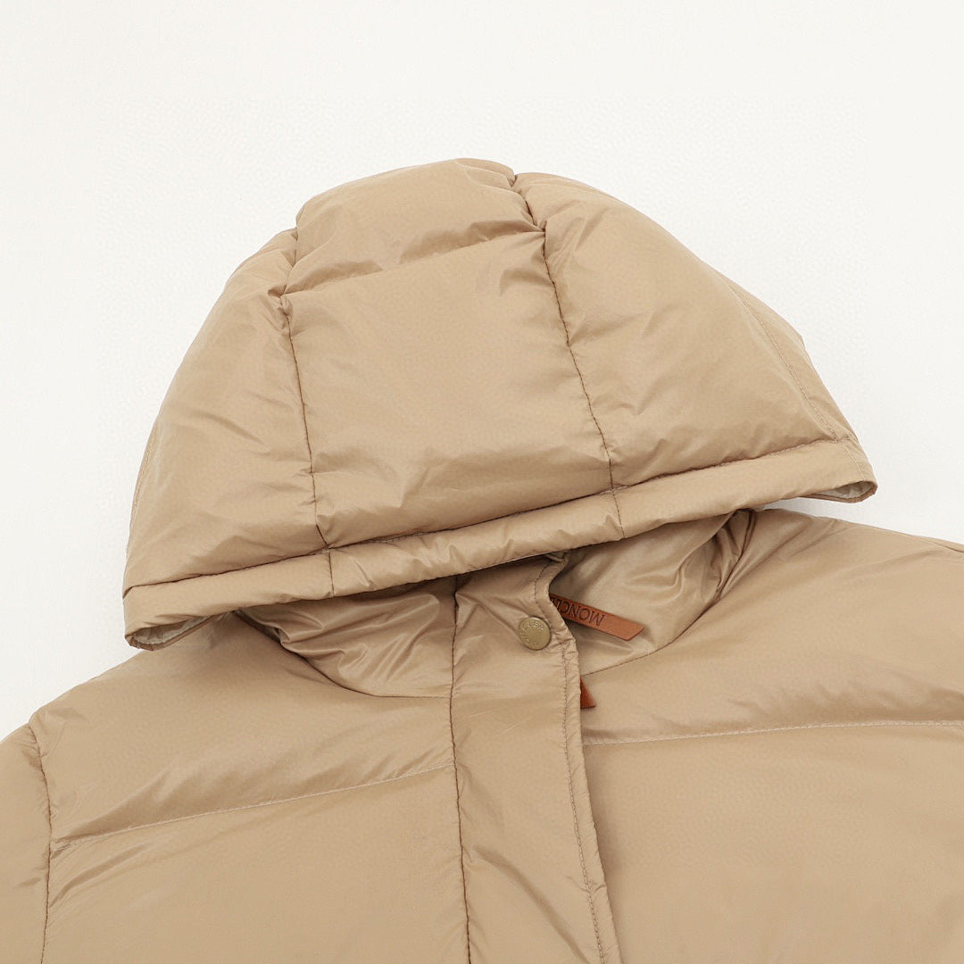 Moncler Bellevue Women's Long Down Coat - Beige - detail 1