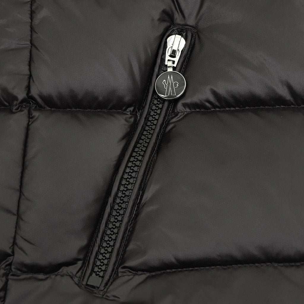 Moncler Women's Tape-Trim Hooded Down Jacket - Black - detail 2