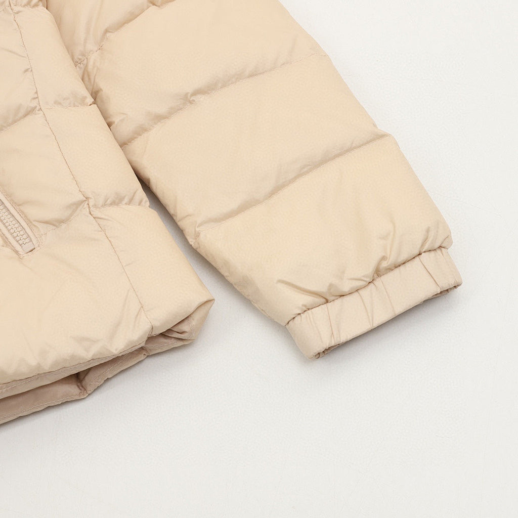 Moncler Women's Tape-Trim Hooded Down Jacket - Beige - detail 2