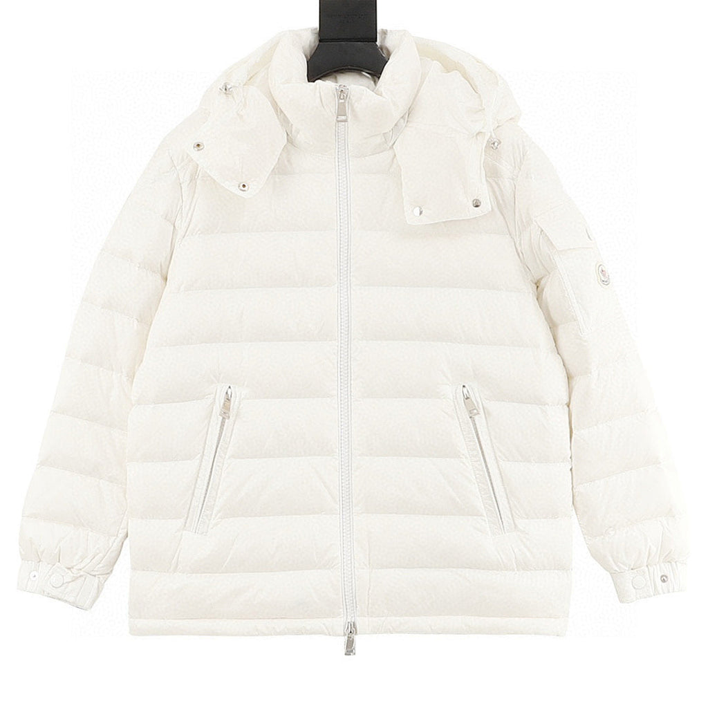 Moncler Maya Lightweight Hooded Down Jacket - Ivory - front view