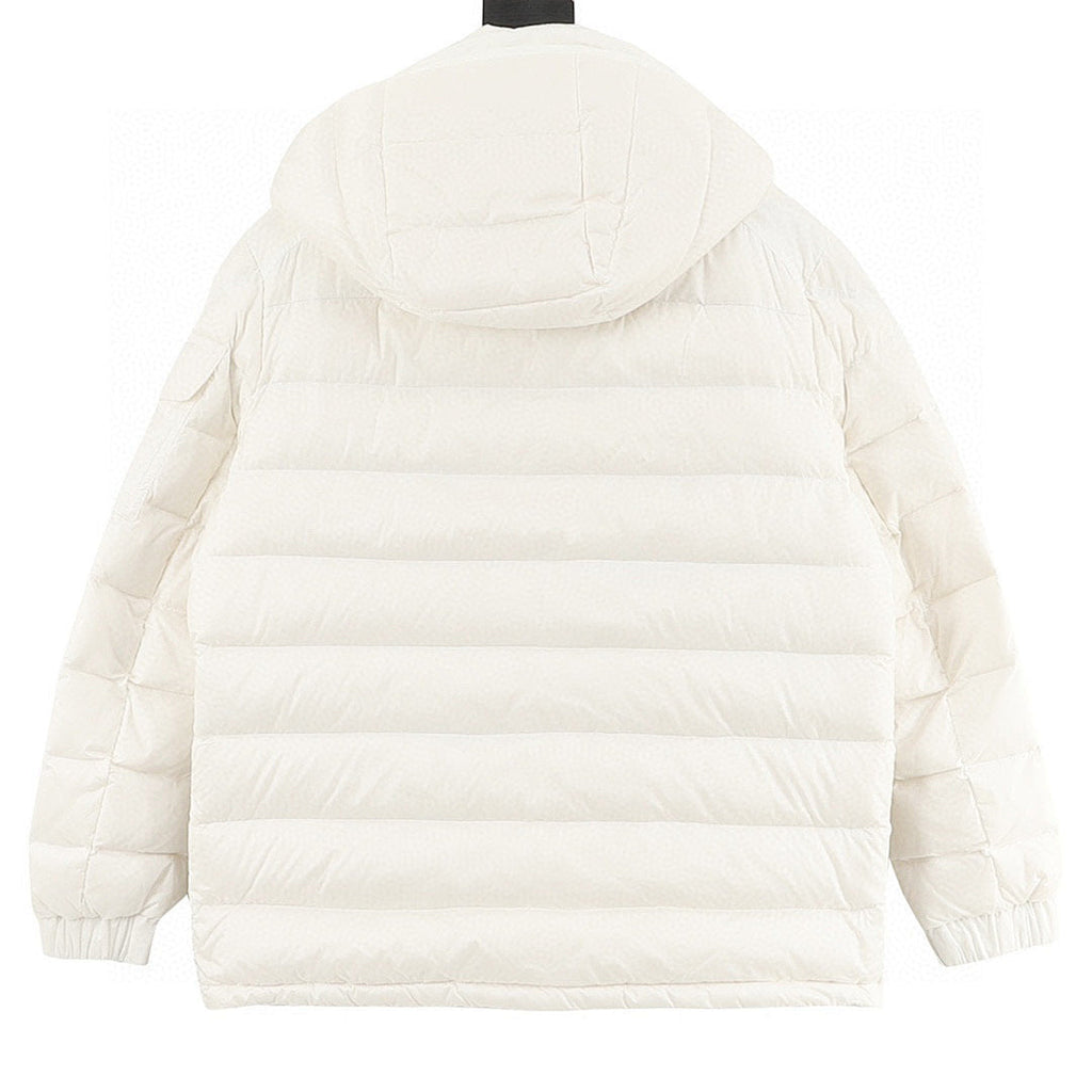 Moncler Maya Lightweight Hooded Down Jacket - Ivory - back view