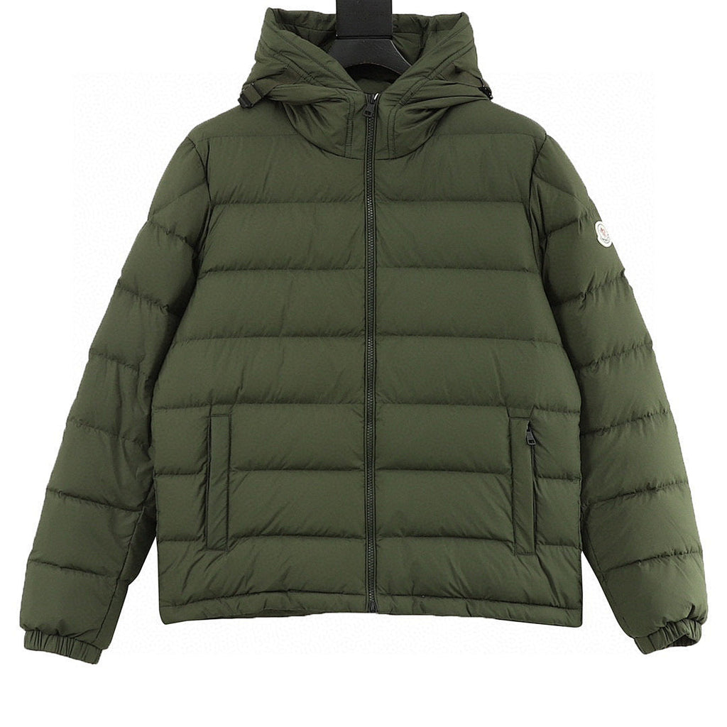 Moncler Adjustable-Hood Quilted Down Jacket - Olive - front view