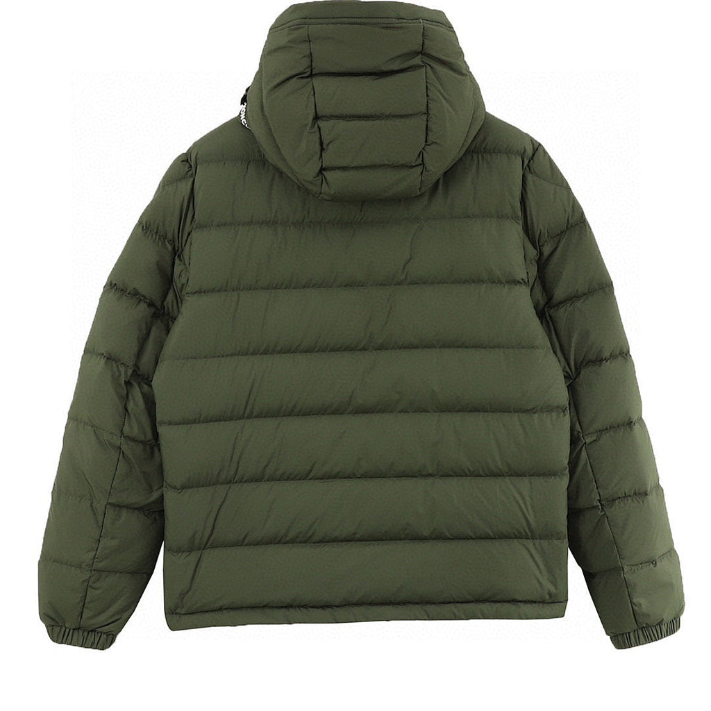 Moncler Adjustable-Hood Quilted Down Jacket - Olive - back view