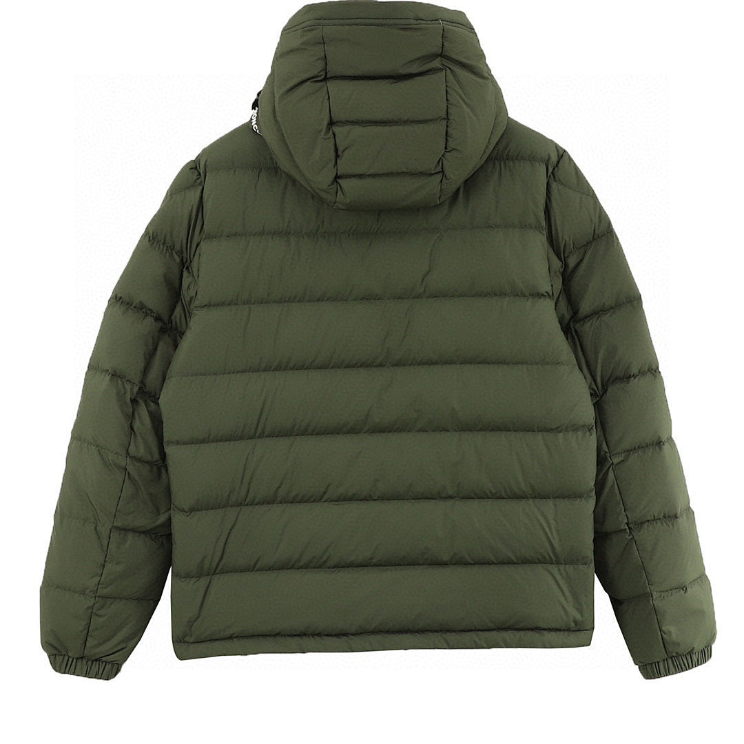 Moncler Adjustable-Hood Quilted Down Jacket - Olive - back view