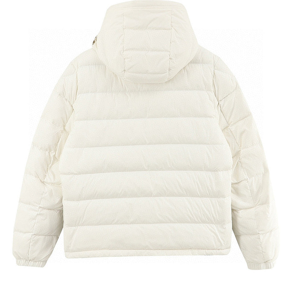 Moncler Adjustable-Hood Quilted Down Jacket - Ivory - back view