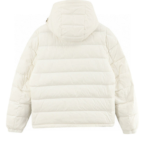 Moncler Adjustable-Hood Quilted Down Jacket - Ivory - back view