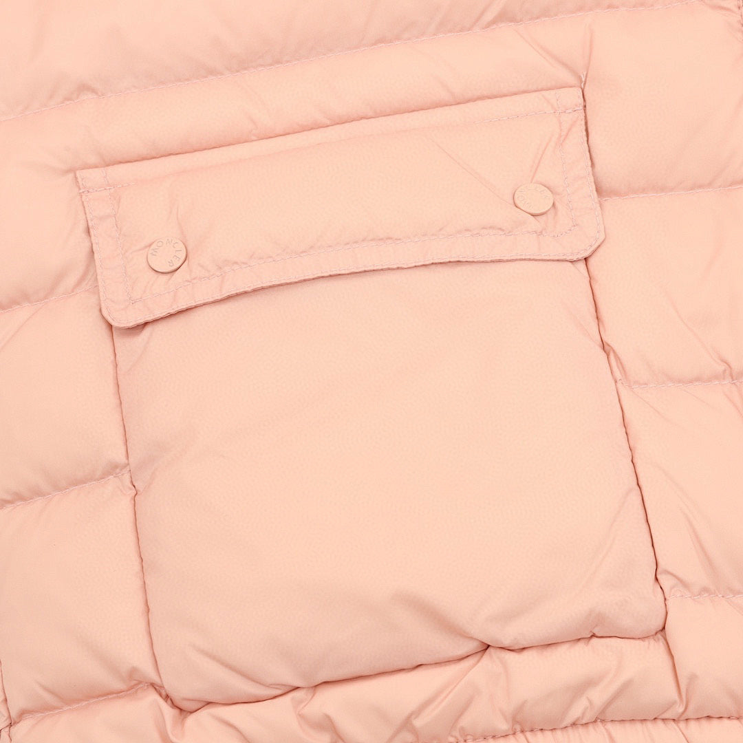 Moncler Lans Stand-Collar Pocket Down Jacket - Pink - detail 3