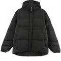Moncler High-Neck Hooded Down Jacket - Black - front view