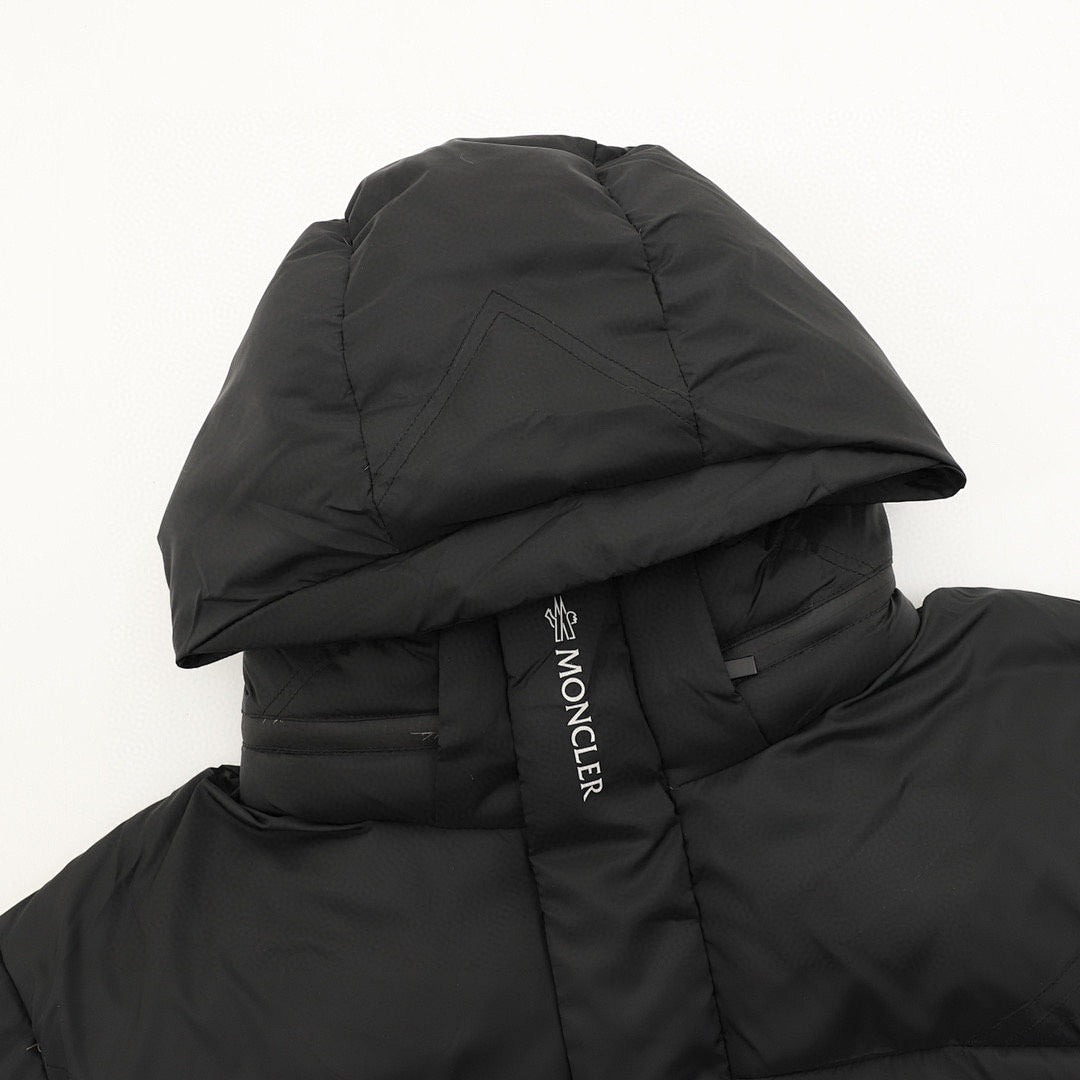Moncler High-Neck Hooded Down Jacket - Black - detail 1