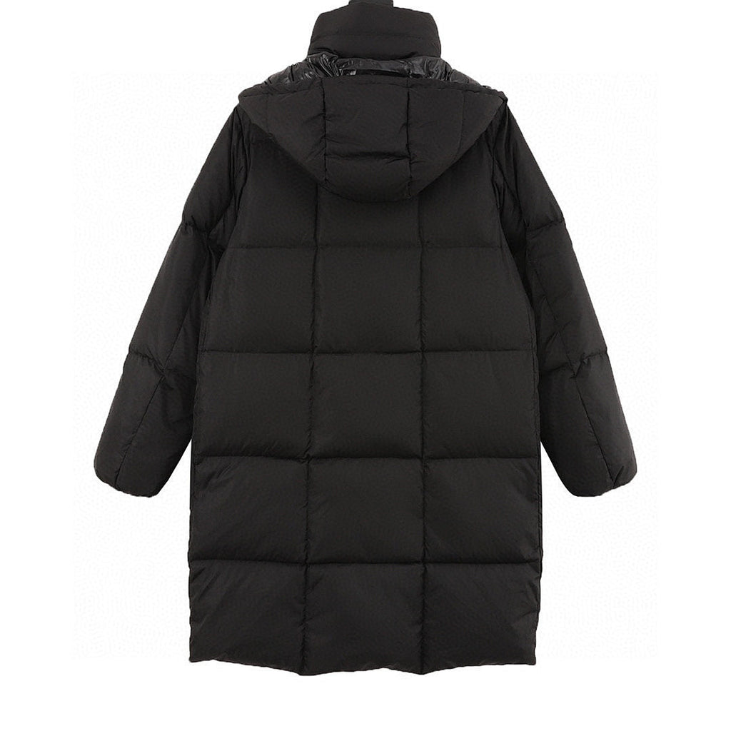 Moncler Women's Long Hooded Down Coat - Black - back view