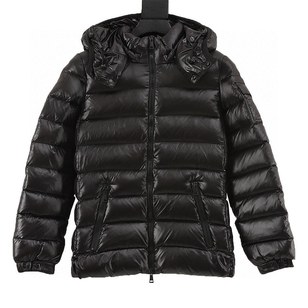 Moncler Women's Classic Fitted Hooded Down Jacket - Black - front view