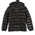 Moncler Women's Classic Fitted Hooded Down Jacket - Black - front view