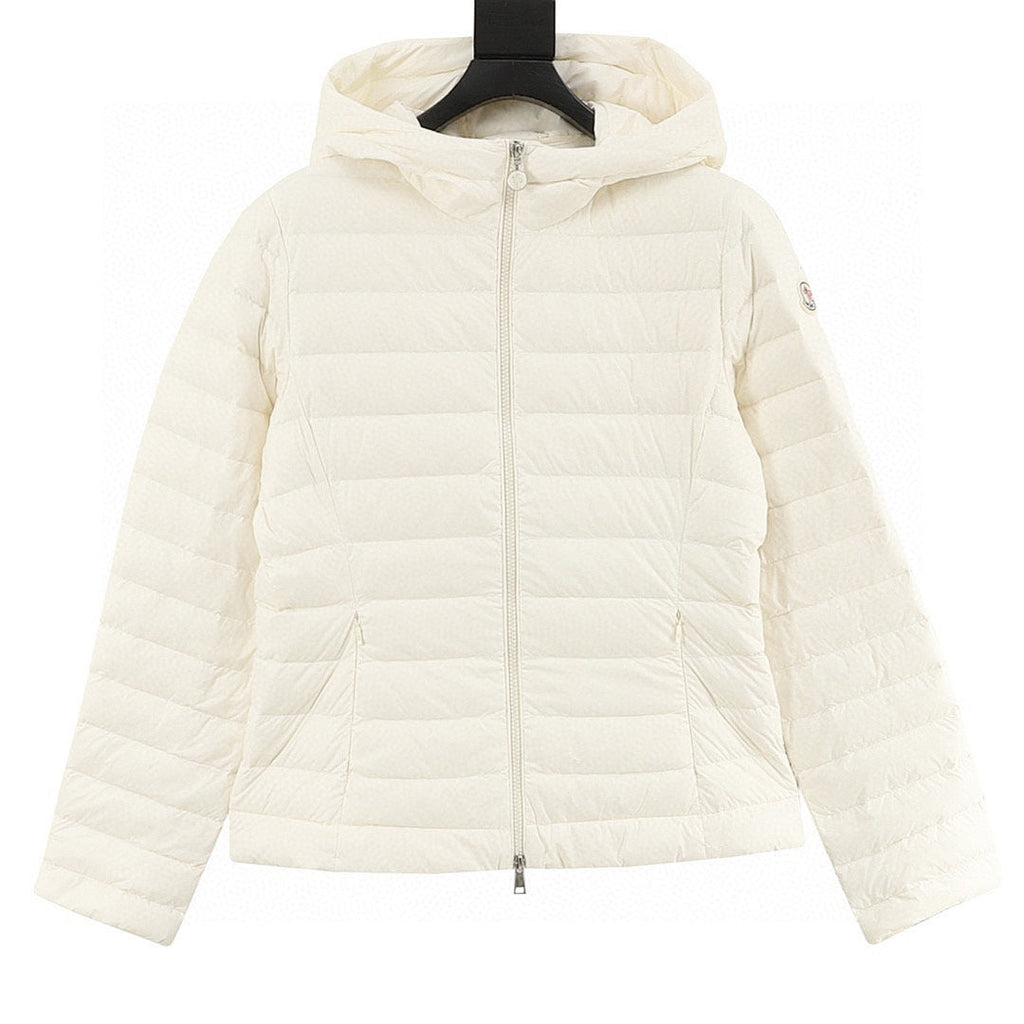 Moncler Ige Women's Short Hooded Down Jacket - Ivory - front view
