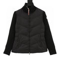 Moncler Women's Chevron-Panel Knit Cardigan - Black - front view
