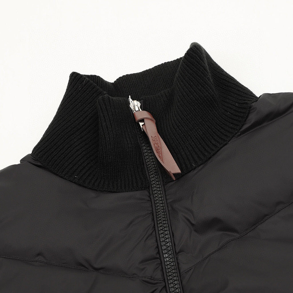 Moncler Women's Chevron-Panel Knit Cardigan - Black - detail 1