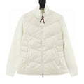 Moncler Women's Chevron-Panel Knit Cardigan - Ivory - front view