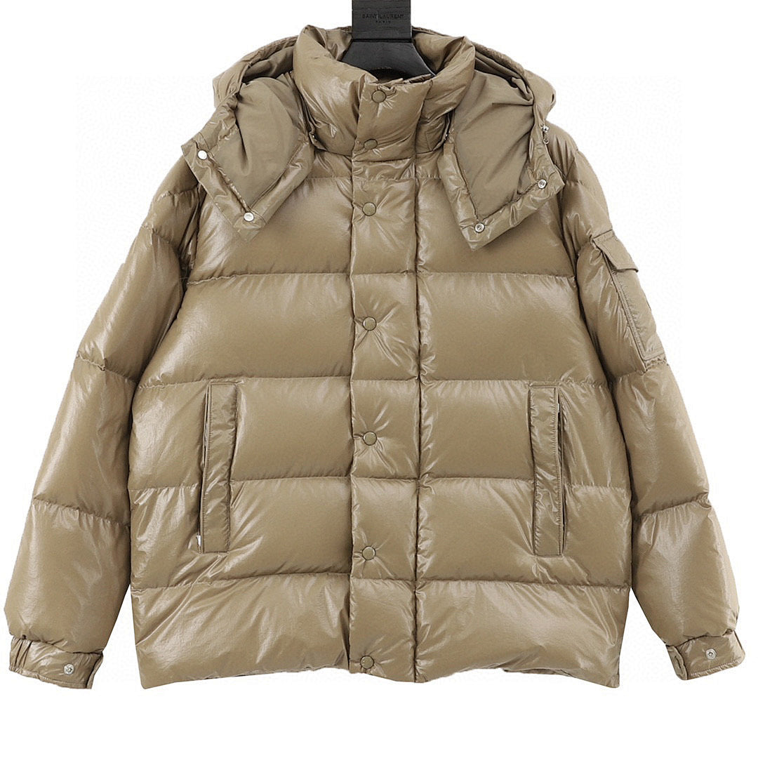 Moncler Maya Hooded Down Jacket - Khaki - front view