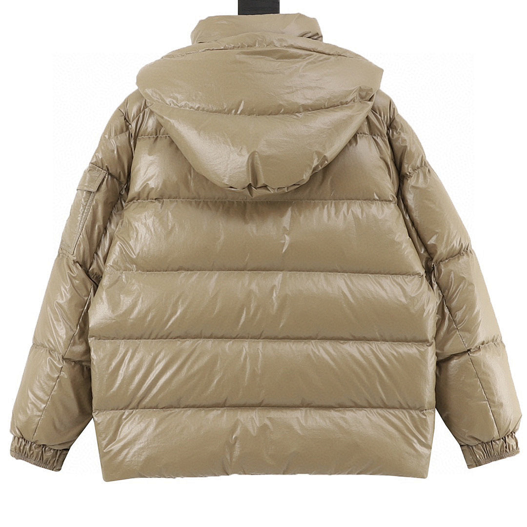 Moncler Maya Hooded Down Jacket - Khaki - back view
