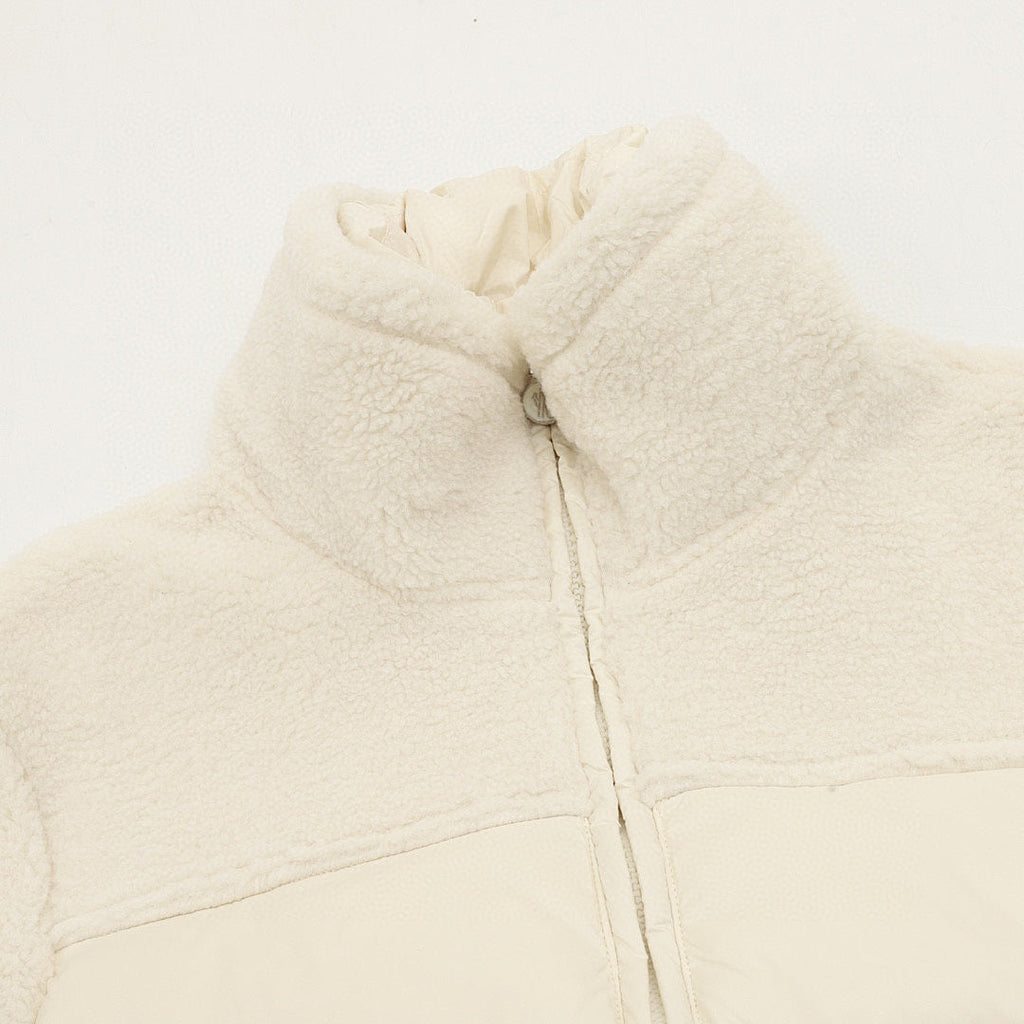 Moncler Escaut Women's Textured-Panel Down Jacket - Ivory - detail 1