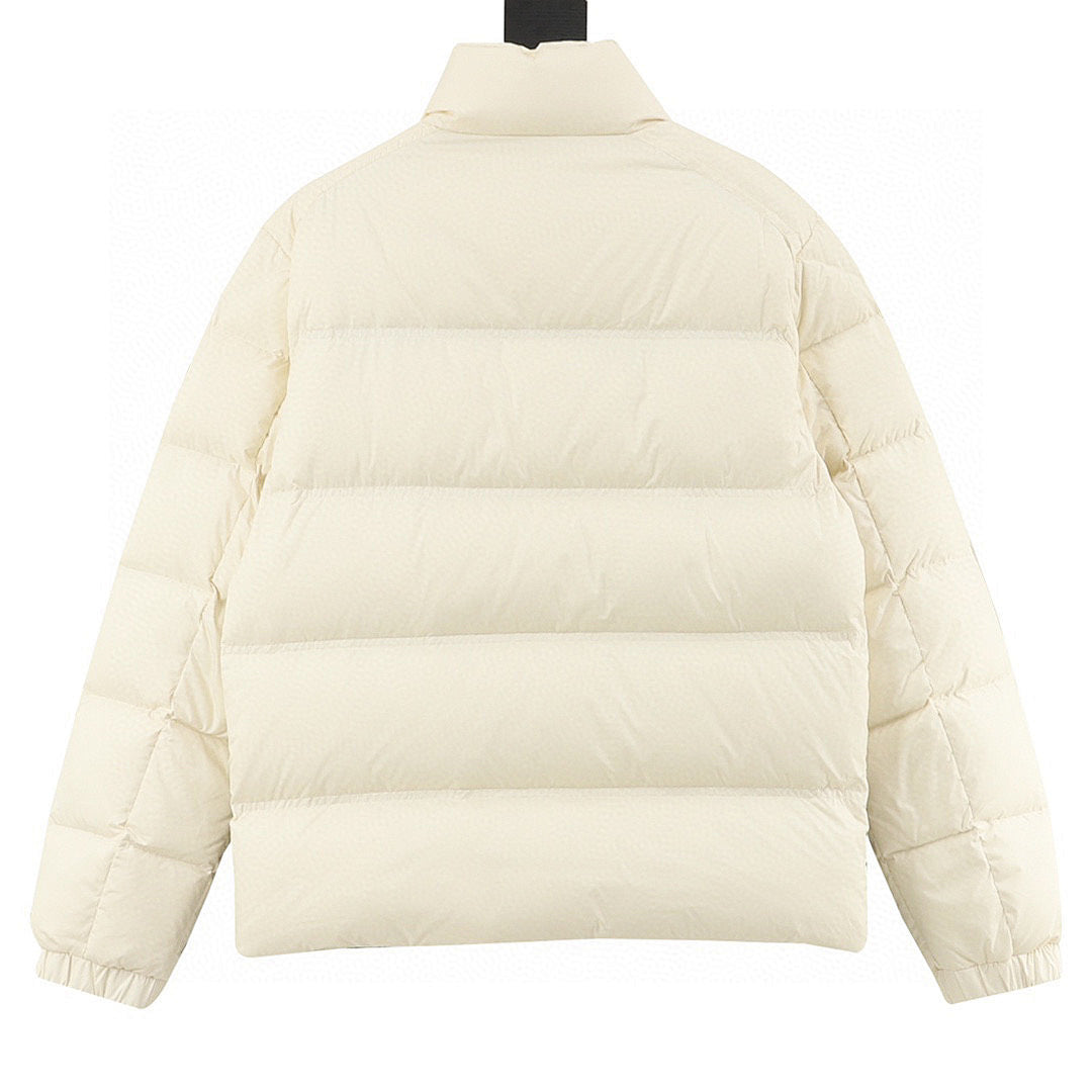 Moncler Tricolor-Stripe Down Jacket - Ivory - back view