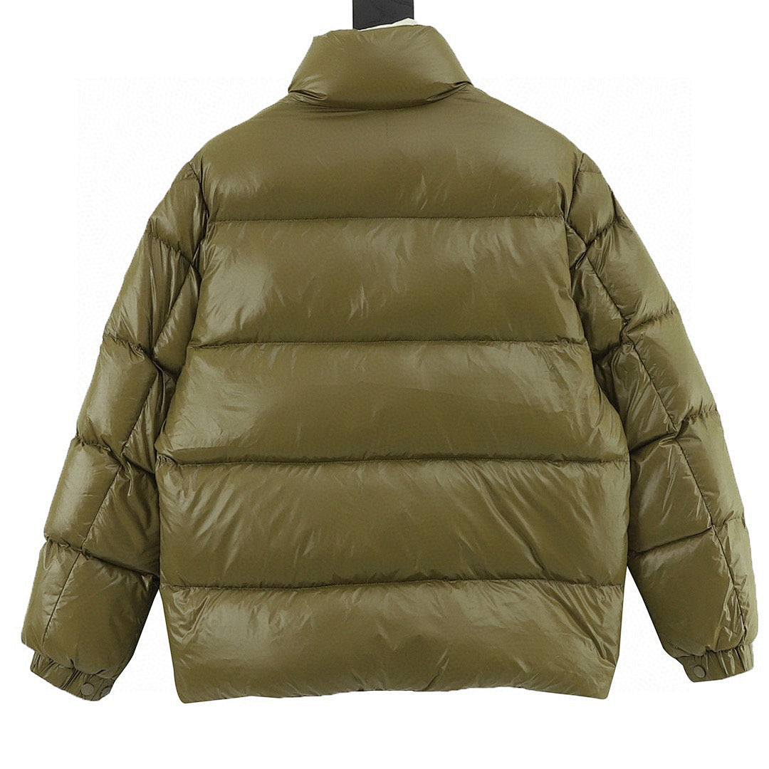 Moncler Stand-Collar Down Jacket - Olive - back view